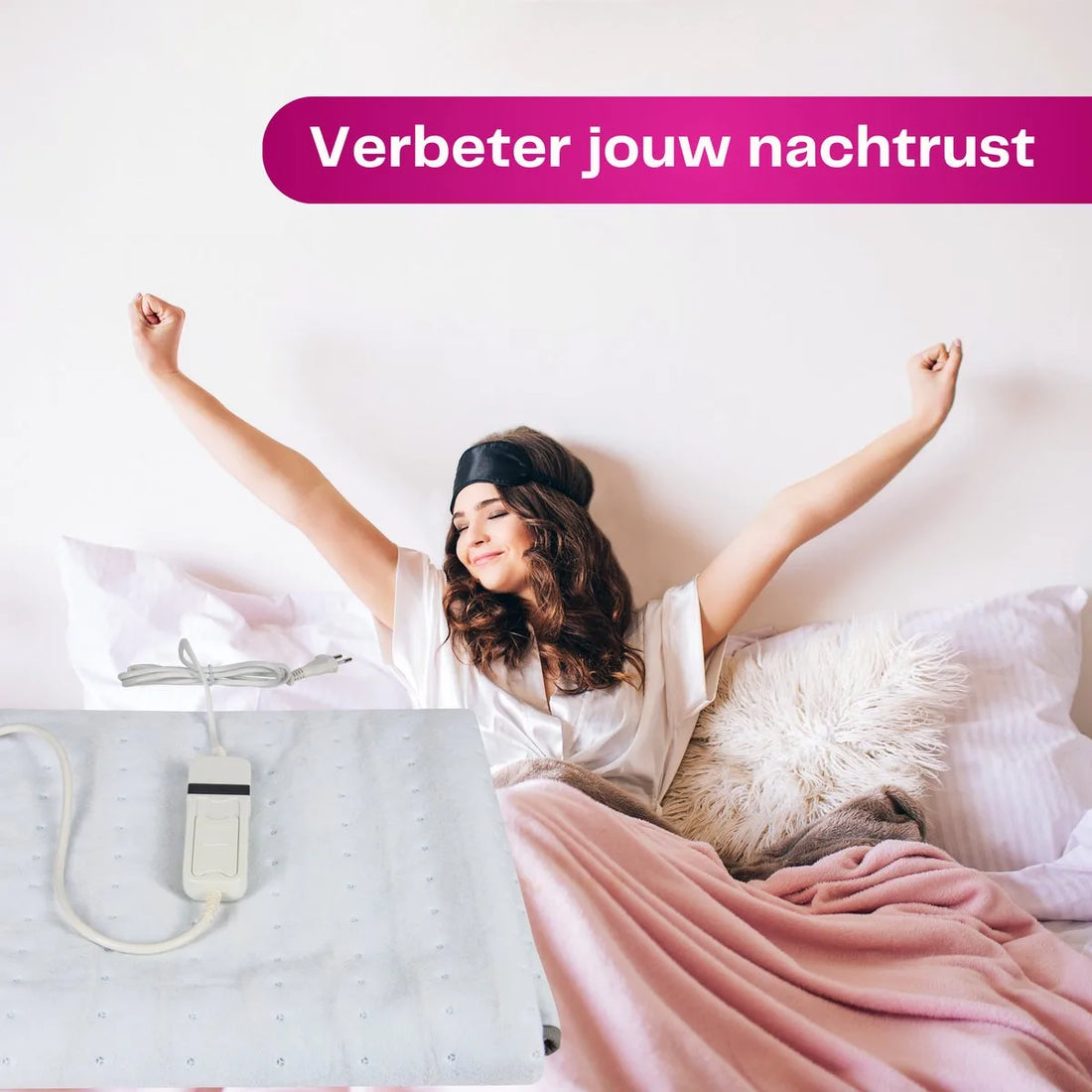 Xiaoda elektrische deken 1 persoons warmte onderdeken 3 standen 60Watt automatische uitschakeling overhittingsbescherming 150x80cm wit